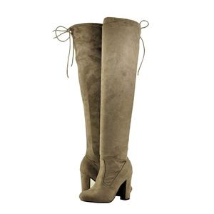 NEW OTK Over the Knee Boots Olive